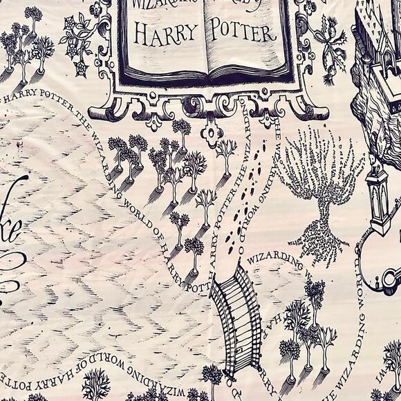 Wizarding World of Harry Potter Map Tapestry Scarf Hogwarts Castle 60X40” Magic - Picture 3 of 11